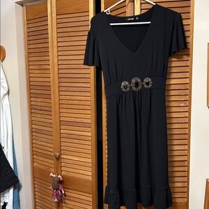 Apt. 9 Black Mini Dress with Decorative Waist Accents